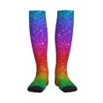 thumbnail image 3 of Compression Socks for Women and Men - Rainbow Glitter Compression Socks Circulation for Workout, 3 of 8