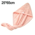 thumbnail image 2 of 2-piece set hair towel, coral velvet hair towel, dry hair towel with button, dry hair cap, bath cappink, 2 of 6