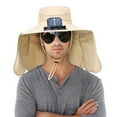thumbnail image 5 of Under $1 PEONAVET Wide Brim Soalr Fan Hat for Men Women,Outdoor Sun Protection Sun Hat With Removable Neck Flap,UPF 50+ Fishing Hat for Fishing, Hiking, Camping（Khaki）, 5 of 5