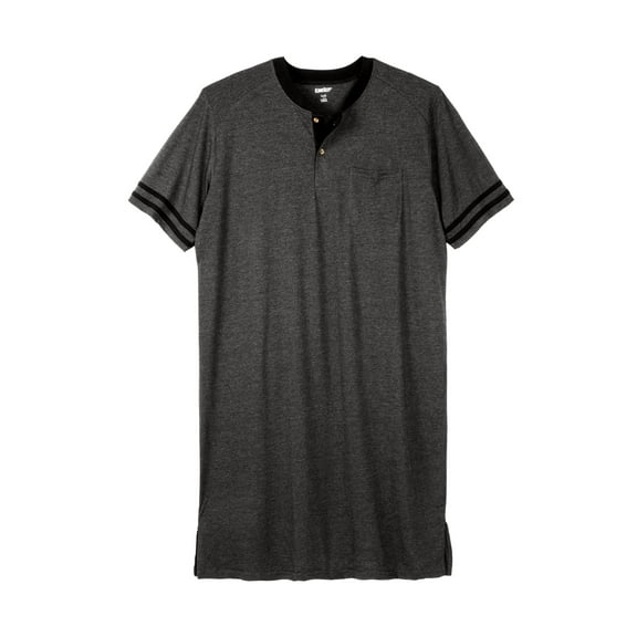 KingSize Men's Big & Tall Short-Sleeve Jersey Henley Nightshirt