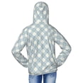 thumbnail image 4 of Xecao Daisy Plaid Blue Print Fishing Shirts for teenager Long Sleeve UV Sun Protection Hoodie with Zipper Outdoor Hiking Shirts-X-Large, 4 of 7