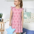 thumbnail image 4 of Balery Pink Bows Camisón de princesa para niñas, pijama de algodón con mangas abullonadas, suave y bonito.-XX-Large, 4 of 6