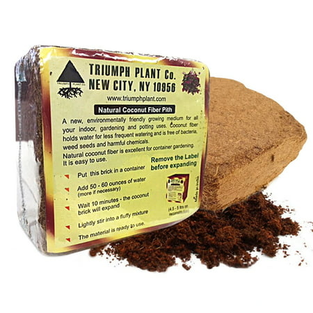 Triumph Plant Coco Coir Bricks - A Natural Additive to Potting Soil for Potted Plants & Gardens- Coconut Coir is a Sustainable Alternative to Peat Moss - Average Brick Size is 10 oz - 10