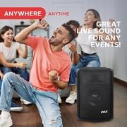 PylePro Passive Cabinet PA Speaker Durable 500 Watt Portable Outdoor Sound System w/ 10 Woofer, 1.5 Kapton VC, 4 x 10 Super Horn for Mids and Highs, Black, One Size PADH1079