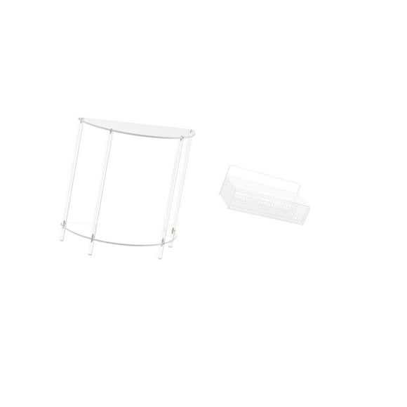Tnarru Acrylic Side Table for Small Space Two Tier Accent End Table Skinny Nightstand for Bathroom Home Living Room Decor