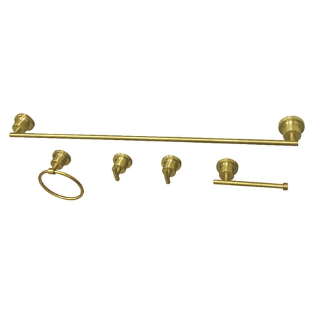 Kingston Brass BAH8230478SB Concord 5-Piece 30-Inch Towel Bar Bathroom Accessory Set in Brushed Brass