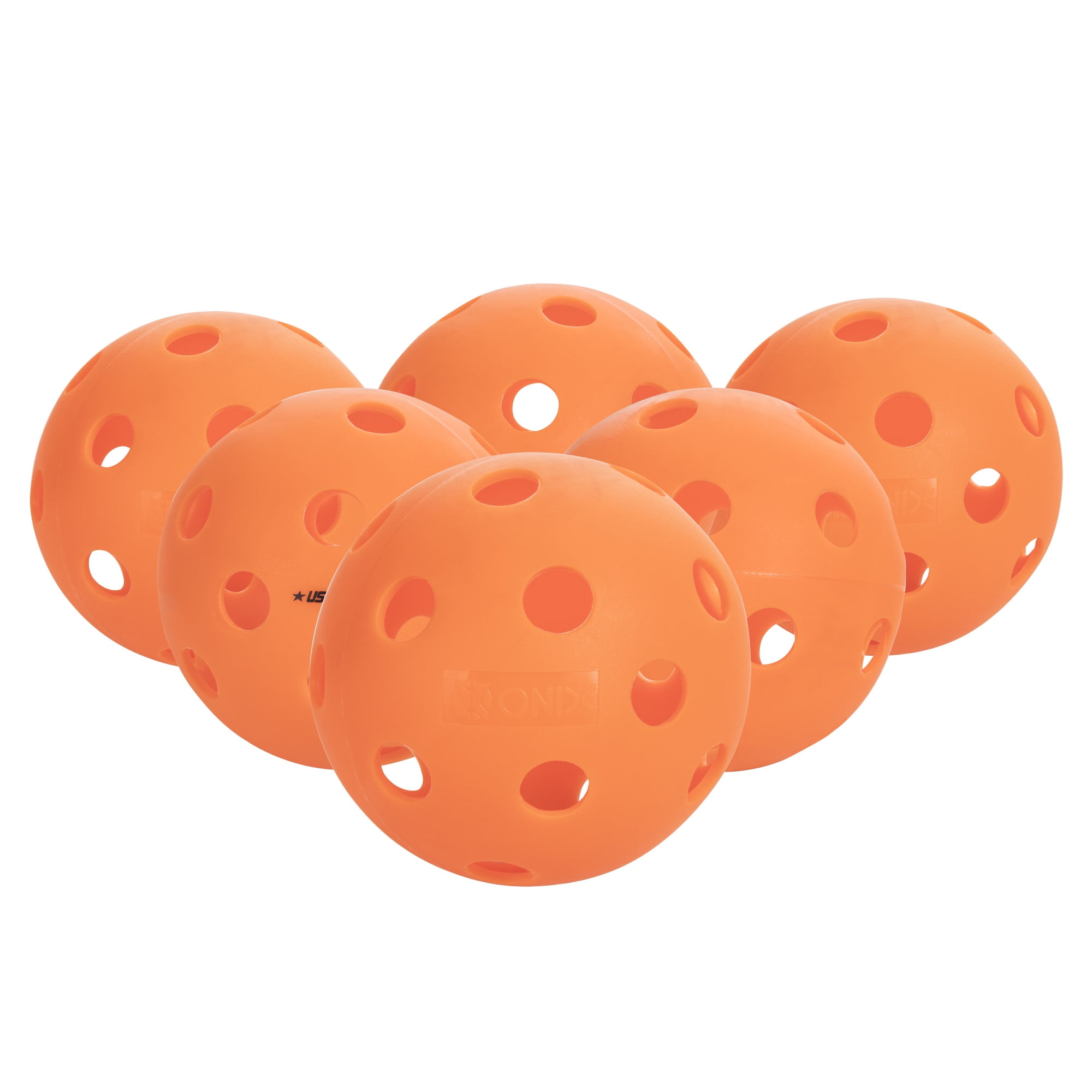 6 Onix Fuse Outdoor Pickleballs Balls  Tournament Meet USAPA Pack of 6  Orange 