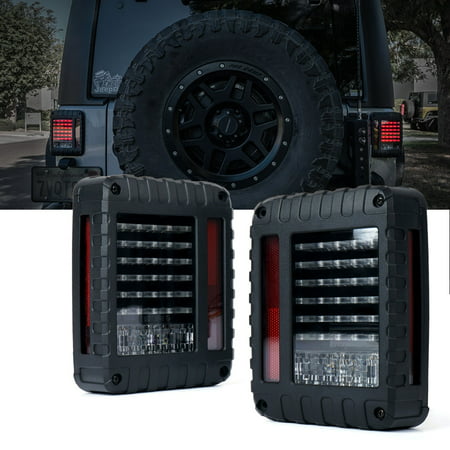 Xprite Defender Series LED Tail Light Assembly with Clear Lens For Jeep Wrangler JK JKU 2007 - (Best Jeep Wrangler Led Tail Lights)