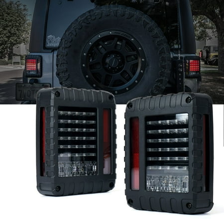 Xprite Defender Series LED Tail Light Assembly with Clear Lens For Jeep Wrangler JK JKU 2007 -