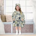 thumbnail image 7 of FORMRS Wearable Blanket Hoodie with Sleeves for Kids Cozy Flannel Sweatshirt, Light Floral, 7 of 7