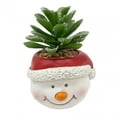 thumbnail image 2 of Pequeñas plantas artificiales navideñas en macetas, decoración realista para interiores. Muñeco de nieve, 2 of 9