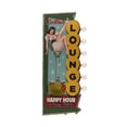 thumbnail image 2 of Light Up Happy Hour Vintage Cocktail Lounge Metal Sign Tin Pinup LED Home Bar Wall Art Man Cave Decor, 2 of 6