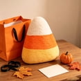 thumbnail image 5 of Candy Corn Shaped Plush Throw Pillow, Three-Tone Halloween Stuffed Cushion, Fall Harvest Decorative Candy Corn Pillow, for Sofa, Bedroom, Holiday, Party Decor, 40x25cm, 5 of 6