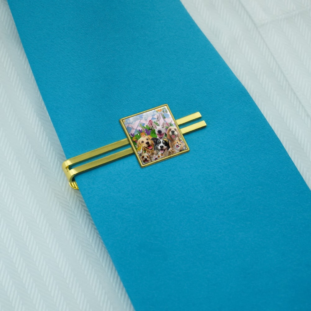 Silver or Gold Graphics and More Backyard Animal Pals Selfie Dogs Cats Hamster Frog Square Tie Bar Clip Clasp Tack Silver or Gold Graphics and More Backyard Animal Pals Selfie Dogs Cats Hamster Frog Square Tie Bar Clip Clasp Tack