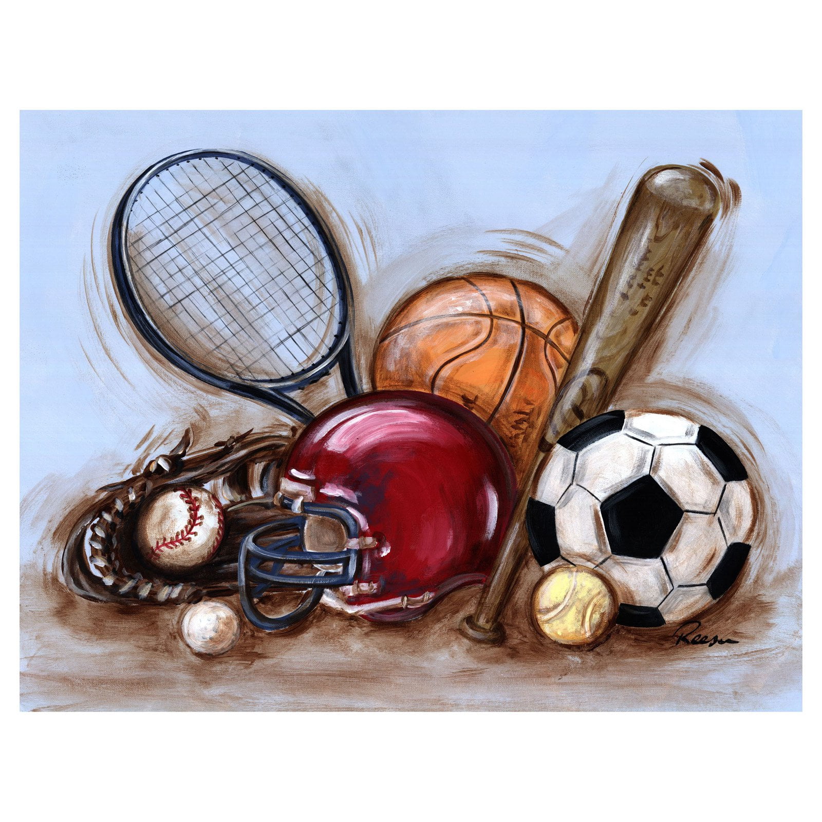 Marmont Hill "Varsity Gear" by Reesa Qualia Painting Print on Wrapped Canvas