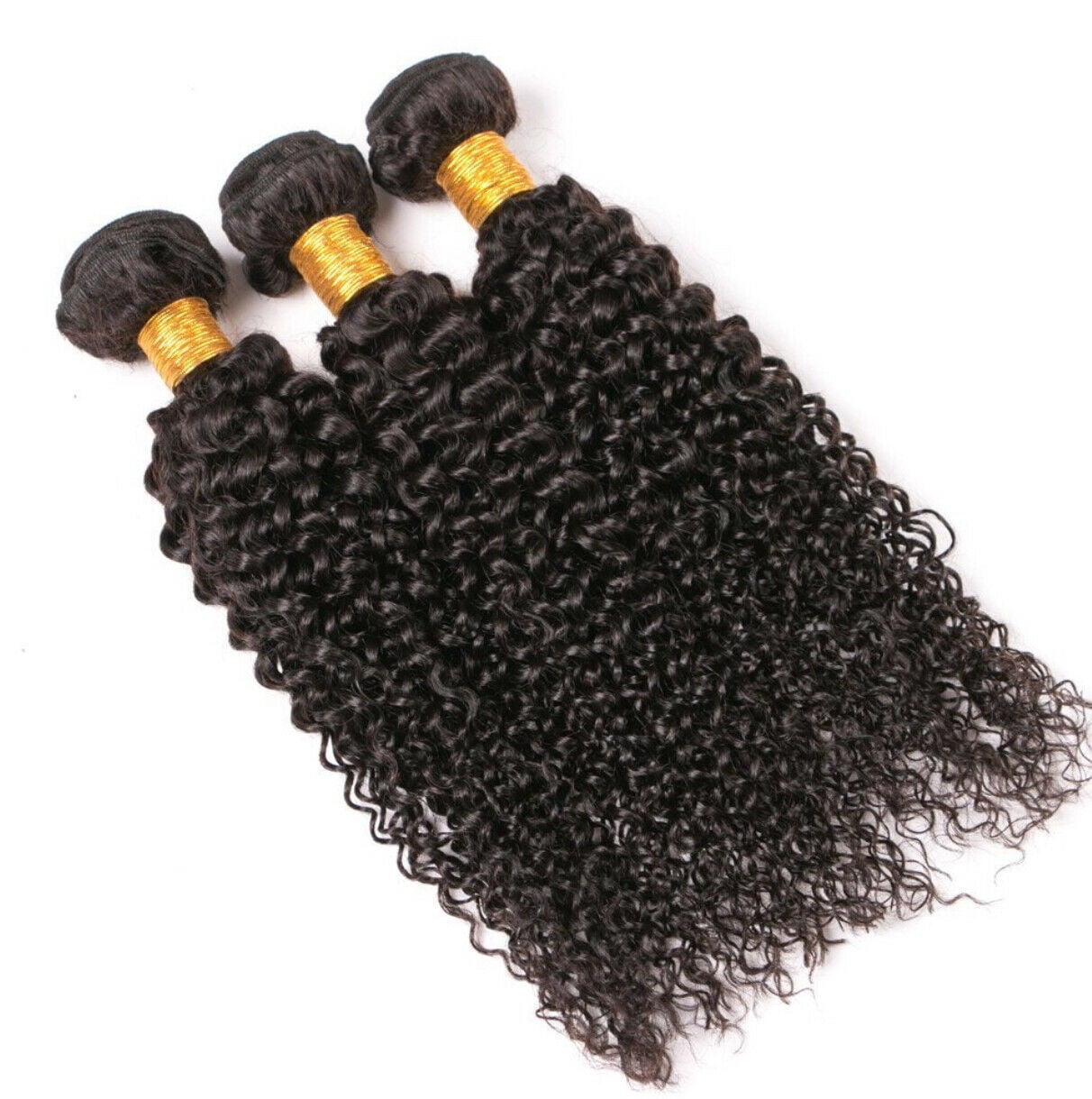 USTAR Unprocessed Remy 9A Human Hair Weave Jerry Curly Natural Black Color 1B - 24,24,26 INCH (3 Bundles)
