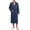 Dark Blue, variant on ZVNAΖH Men's Silky Satin Bathrobe with Embroidered Monogram, Long Sleeve Lightweight Kimono Robe with Pockets and Belt, M-4XL