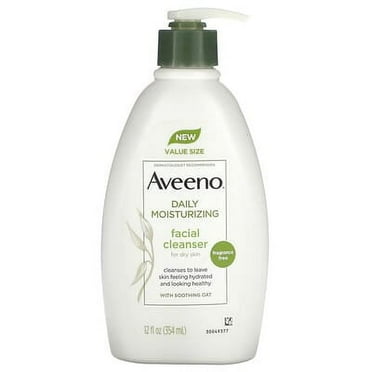 Aveeno, Daily Moisturizing, Facial Cleanser, Fragrance Free, 12 fl oz Pack of 2
