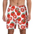 thumbnail image 2 of Goofa Hand Drawn Tomatoes Printed Men's Swim Trunks Board Shorts Quick Dry Mens Swimming Trunks with Compression Liner,Breathable Fit Hawaii Beach Shorts-Medium, 2 of 9