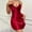 Red, variant on Women's Satin Nightgown Sexy V Neck Mini Slip Dress Soft Silk Sleepwear Women Lingerie Short Nightwear Chemise Solid Color