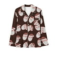 thumbnail image 5 of Jamicy Sleepwear for Women Clearance Clearance Christmas Pajamas Casual Printed Pajamas for Women Set Long Sleeve Shirt with Long Pajama Pant Soft Pjs Set, 5 of 5