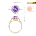thumbnail image 5 of ANGARA Natural Round 1.7 ct Amethyst Engagement Ring with Diamond Halo in 14K Rose Gold for Women (Size-8mm) | February Birthstone, Anniversary, Jewelry Gift for Women | Natural Amethyst Ring, 5 of 9
