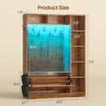 thumbnail image 2 of Farmhouse Hall Tree with 10 Coat Hooks, Bench and Shoe Storage, Entryway Bench with Flip Drawers, 7 Shelves and Led Lights for Entryway, Hallway, 2 of 7