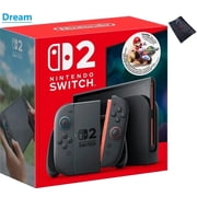 2025 Newest Nintendo Switch™ 2 Console + Mario Kart World Bundle with Dream Silicone Controller Cover Skin