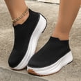 thumbnail image 4 of Fashion Thick-soled Ankle Boots Women Casual Round Toe Socks Shoes Breathable Solid Color Short Boots Sports Shoes, 4 of 6