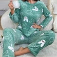 thumbnail image 4 of Censtreet Womens Flannel Lounge Set Cute Long Sleeve Pajama Sets Casual 2 Piece Pj Outfit Fall Winter Sleepwear Pockets, 4 of 7