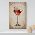 thumbnail image 2 of wall26 Canvas Print Wall Art Retro Vintage Martini Glass Red Wine Drinks &amp; Cocktails Alcohol Digital Art Modern Art Decorative Bohemian Chic Kitchen/Food for Living Room, Bedroom, Office - 12&quo, 2 of 5