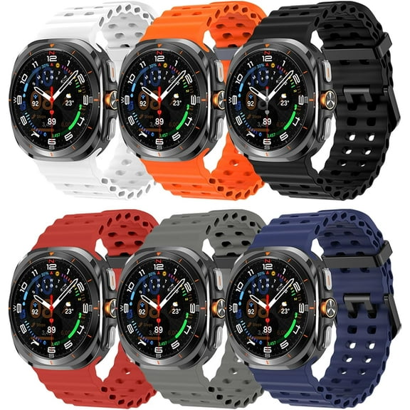 XIHAMA Sport Silicone Bands Compatible for Samsung Galaxy Watch Ultra 47mm (2024), Breathable Wristband Waterproof Replacement Soft Silicone Strap for Women Men