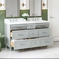 thumbnail image 3 of Ariel Monroe 60 Inch Double Sink Base Cabinet In Grey, 3 of 7