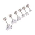 thumbnail image 1 of LIFKOME 6 Pcs Clous de Boucles d'Oreilles Disque Rond Zircon Acier Inoxydable pour Bureau, 1 of 8
