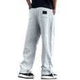 thumbnail image 3 of Uwinwear Men's Track Sweatpants, Open Bottom Elastic Waist Casual Workout Pants Elastic Drawstring Long Pants Casual Loose Fit Trousers,Light Gray,L, 3 of 4