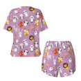 thumbnail image 6 of Wukai Lovely Animals Print Women's Pajama Set - Short-Sleeve Top and Shorts with Elastic Waistband and Pockets for Loungewear, Yoga, and Casual Wear-X-Large, 6 of 8
