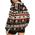 thumbnail image 2 of FOR U DESIGNS Aztec Southwest Zip Up Hooded Jacket Women Oversized Cardigan Hoodies Size XS Hooded Sweatshirt Women with Front Zipper Lightweight Long Sleeve Activewear, 2 of 7