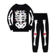 thumbnail image 4 of Yuncity Girls Pajamas Halloween Print Sleep Long Sleeve Top Pants For Girl Cozy Nightwear Comfortable Sleepwear Size 2-3 Years Black, 4 of 4