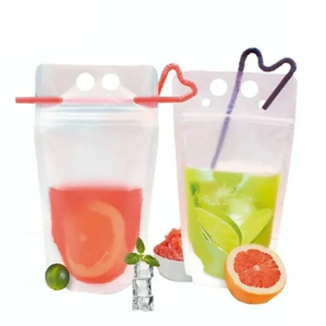 Bolsa De Embalaje De Bebidas, Bolsas De Jugo Portátiles De Gran Capacidad Se Levantan 50 Piezas Para Uso Doméstico