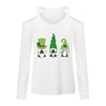 thumbnail image 3 of St Patricks Day Shirts for Women Sexy Cold Shoulder Mesh Long Sleeve Clover Gnome Print Shamrock Blouse Tops T Shirt, 3 of 4