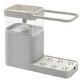 thumbnail image 1 of Yuarrent Dispensador de jabón de cocina, 1 unidad, caja de salida de prensa de líquido para lavar platos, estante de toallitas, caja de almacenamiento Suministros de limpieza para el hogar Gris Yuarrent HA9181-04B, 1 of 6