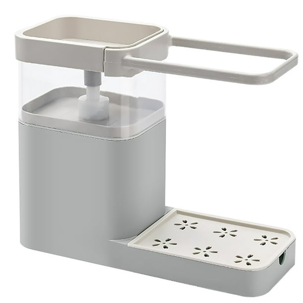 Toystoory Dispensador de jabón de cocina, 1 unidad, caja de salida de prensa de líquido para lavar platos, estante de toallitas, caja de almacenamiento Suministros de limpieza para el hogar Gris Toystoory HA9181-04B