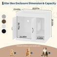 thumbnail image 2 of Cat Litter Box Enclosure,Hidden Litter Box Furniture with Divider,Indoor Cat House,Wooden Cat Washroom Storage Cabinet Bench, Side End Table Nightstand, 33.07"L × 23.62"W × 23.92"H White, 2 of 7