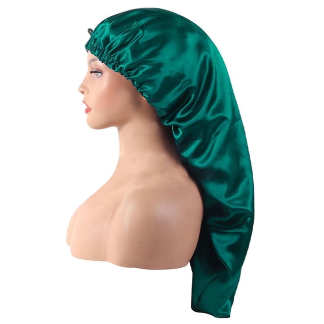 Gorro suave Colcomx para dormir elástico suave para cabello largo Verde