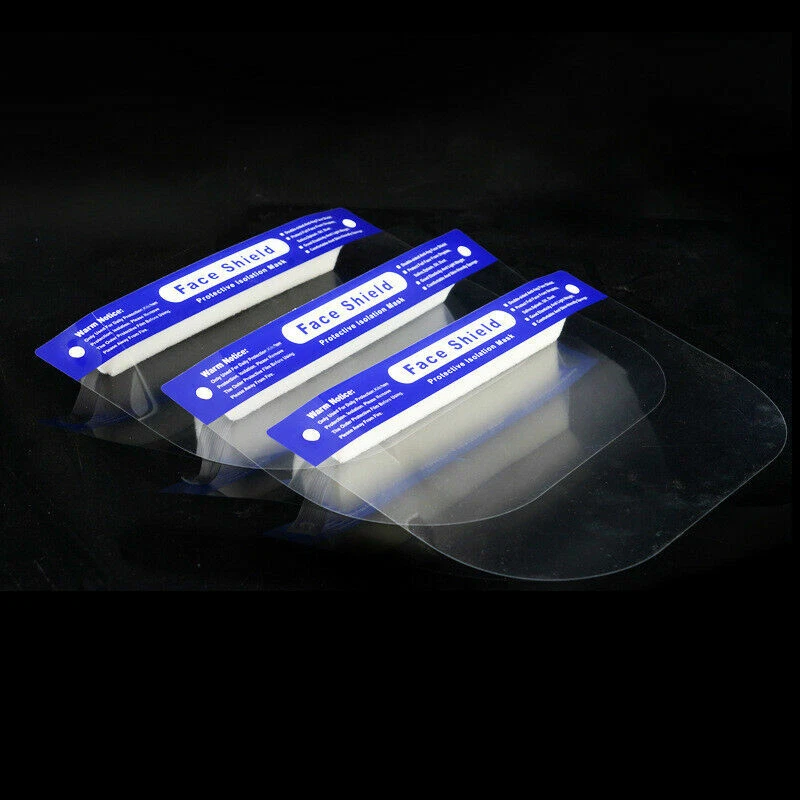CRESTIN- 10Pcs Safety Full Face Shield Reusable Washable Face Mask Clear Protection Cover