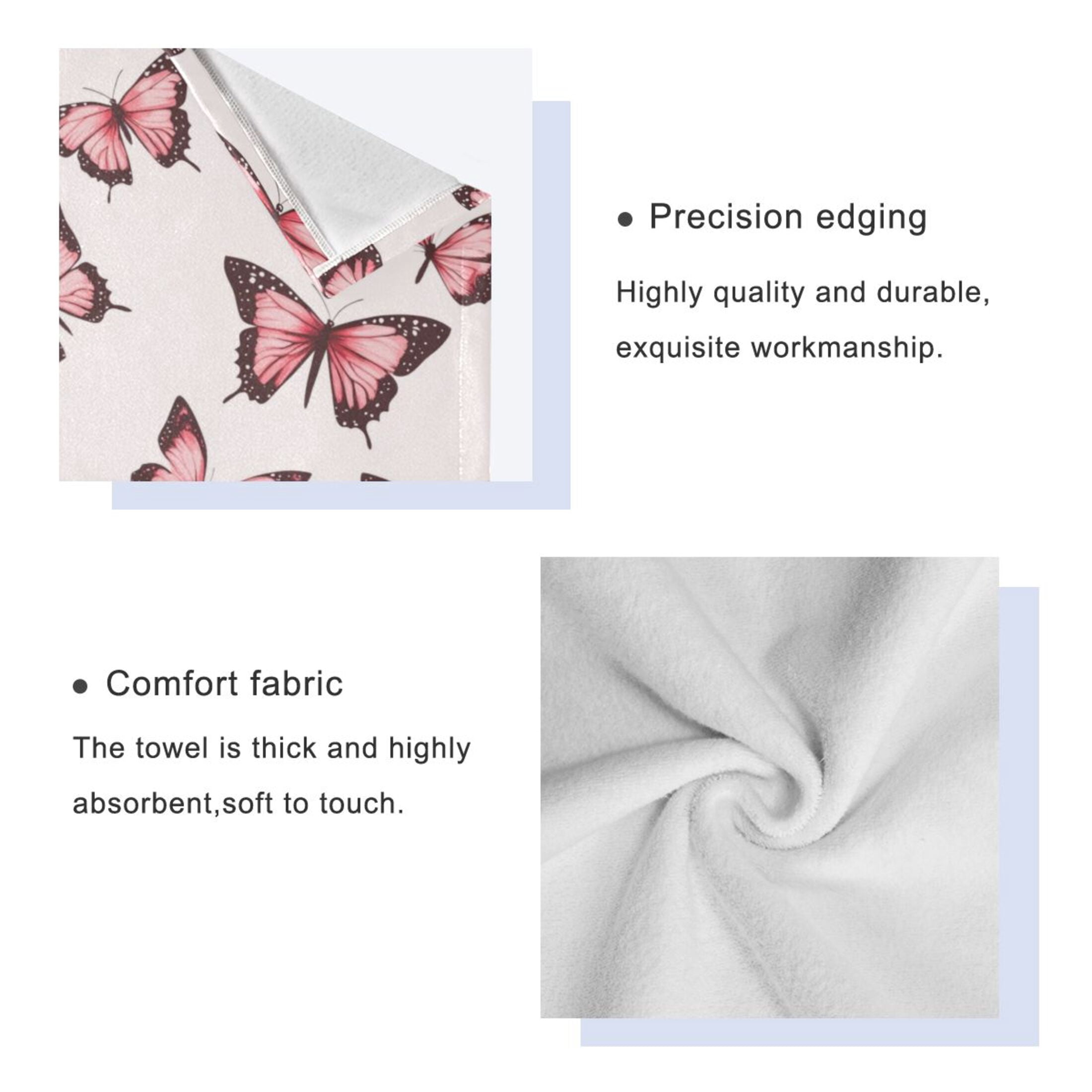 Three-Piece Towel Set Face Towel Towel Set Hand Towel Bath Towel Cotton Bath Towels Bath Towel Sets Hand Bath Towels Pretty Pink Cute Butterfly