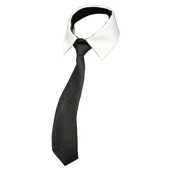 Removable Choker Faux Collar with Necktie Accent Decorative Blouse Accessory