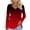 Red, variant on Oalirro Women's Gradient V Neck Long Sleeve T Shirt Casual Basic Tops Comfort Tees
