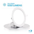thumbnail image 2 of Infibrite 6 Inch Ultra-Thin Recessed LED Downlight, 12W 1,050LM, 5CCT Selectable, White Trim, Baffle Trim, Wet Rated, Triac Dimmable, ETL, FCC, Energy Star, (24 Pack), 2 of 4