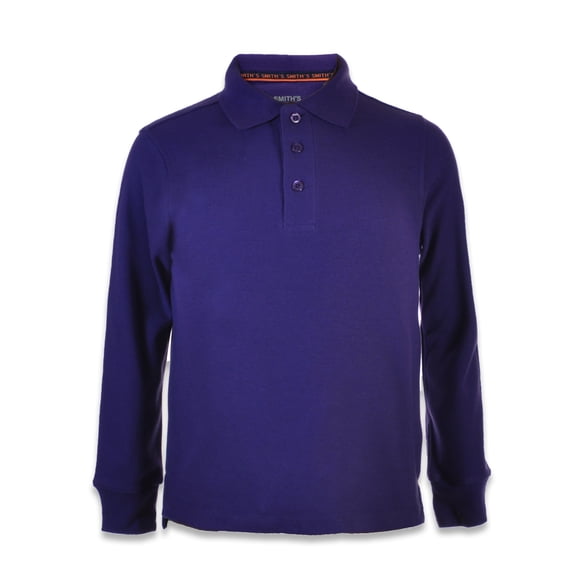Smith's American Boys' Long Sleeve Pique Polo Color: purple Size: 18 - 20